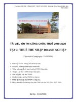 Tài liệu ôn thi công chức Thuế 2020 (Tập 2 Thuế thu nhập doanh nghiệp)