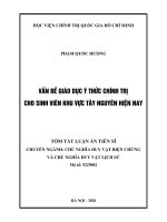 Vấn đề giáo dục ý thức chính trị cho sinh viên khu vực tây nguyên hiện nay tt 