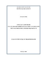 Năng lực cạnh tranh của các doanh nghiệp sản xuất thức ăn chăn nuôi việt nam trong bối cảnh hội nhập quốc tế 