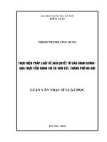 Thực hiện pháp luật về giải quyết tố cáo hành chính   qua thực tiễn UBND thị xã sơn tây thành phố hà nội 