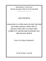 Ảnh hưởng của công bằng tổ chức đến mối quan hệ lãnh đạo - nhân viên và kết quả công việc của nhân viên  nghiên cứu trường hợp ngành dệt may trên địa bàn TP.HCM