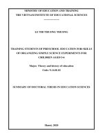 Rèn luyện cho sinh viên đại học ngành giáo dục mầm non kĩ năng tổ chức thí nghiệm khoa học đơn giản cho trẻ mẫu giáo 5 – 6 tuổi tt tieng anh 