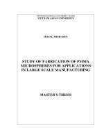 Study of fabrication of PMMA microspheres for applications in large scale manufacturing 