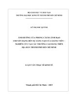 Ảnh hưởng của phong cách lãnh đạo chuyển dạng đến sự sáng tạo của giảng viên – nghiên cứu tại các trường cao đẳng trên địa bàn Thành phố Hồ Chí Minh