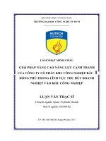 Giải pháp nâng cao năng lực cạnh tranh của công ty cổ phần khu công nghiệp bắc đồng phú (bđp) trong lĩnh vực thu hút doanh nghiệp khu công nghiệp đến năm 2020 