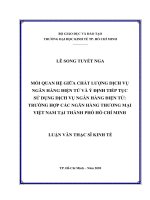 Mối quan hệ giữa chất lượng dịch vụ ngân hàng điện tử và ý định tiếp tục sử dụng dịch vụ ngân hàng điện tử  trường hợp các ngân hàng thương mại Việt Nam tại Thành phố Hồ Chí Minh