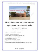 Tài liệu ôn thi công chức Thuế 2020 (Tập 3 Thuế thu nhập cá nhân)