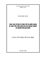Pháp luật về đầu tư trực tiếp ra nước ngoài và thực tiễn thực hiện của các doanh nghiệp có nguồn vốn nhà nước 