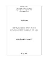 Hợp tác an ninh – quốc phòng giữa ASEAN và Mỹ giai đoạn 1991 - 2015