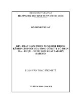 Giải pháp giảm thiểu xung đột trong kênh phân phối của Tổng công ty Cổ phần Bia – Rượu – Nước giải khát Sài Gòn (Sabeco)