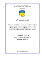 Một số giải pháp nâng cao chất lượng dịch vụ tiệc hội nghị tại trung tâm hội nghị tiệc cưới riverside palace 