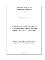 Tác động mạng xã hội đến niềm tin của ngƣời sử dụng trong lĩnh vực thƣơng mại bán lẻ 