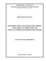 Giải pháp nâng cao sự hài lòng trong công việc của nhân viên tại Công ty Cổ phần Sonadezi Long Thành