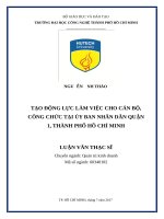 Tạo ĐLLV cho cán bộ, công chức tại ủy ban nhân dân quận 1 – thành phố hồ chí minh  