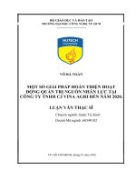 một số giải pháp hoàn thiện hoạt động quản trị nguồn nhân lực tại công ty tnhh cj vina agri đến năm 2020​ 