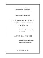 Quản lý nguồn vốn tín dụng ODA tại ngân hàng phát triển việt nam   sở giao dịch II , luận văn thạc sĩ 