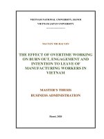 The effect of overtime working on burn out, engagement and intention to leave of manufacturing workers in vietnam 