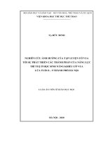 Nghiên cứu ảnh hưởng của tập luyện cờ vua tới sự phát triển các thành phần của năng lực trí tuệ ở học sinh năng khiếu cờ vua lứa tuổi 8   9 thành phố hà nội 