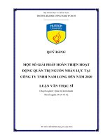 một số giải pháp hoàn thiện hoạt động quản trị nguồn nhân lực tại công ty tnhh nam long đến năm 2020​ 