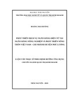 Phát triển dịch vụ ngân hàng điện tử tại ngân hàng nông nghiệp và phát triển nông thôn việt nam   chi nhánh huyện phú lương 