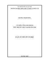 Văn hóa tâm linh trong tiểu thuyết việt nam đương đại 