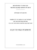 Nghiên cứu tác động của quy mô đến mức độ chấp nhận rủi ro của các ngân hàng thương mại Việt Nam