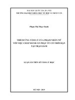 Thích ứng tâm lý của phạm nhân nữ với việc chấp hành án phạt tù có thời hạn tại trại giam 
