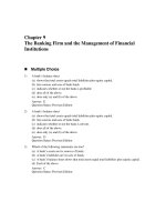 TEST BANK Chapter 9 The Banking Firm and the Management of Financial Institutions  TÀI CHÍNH TIỀN TỆ