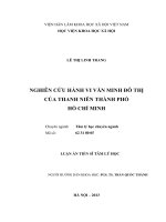 Nghiên Cứu Hành Vi Văn Minh Đô Thị Của Thanh Niên Thành Phố Hồ Chí Minh