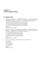 Test bank Chapter 17 Tools of Monetary Policy Tài chính tiền tệ
