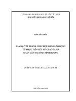 Giải quyết tranh chấp hợp đồng lao động từ thực tiễn xét xử của Tòa án nhân dân tại tỉnh Bình Dương
