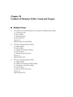 TEST BANK Chapter 18 Conduct of Monetary Policy: Goals and Targets  Tài chính tiền tệ
