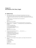 TEST BANK Chapter 16 Determinants of the Money Supply  QUẢN TRỊ TÀI CHÍNH