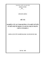 Nghiên cứu sự ảnh hưởng của một số yếu tố đến độ ổn định của dung dịch thuốc chứa vitamin c 