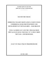 Improving teller’s motivation at joint stock commercial bank for investment and development of viet nam (BIDV)   SGD1 branch 