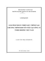 Giải pháp hoàn thiện quy trình tạo chương trình khuyến mãi tại công ty TNHH shopee việt nam 