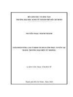 Giải pháp nâng cao ý định tái mua sắm trực tuyến tại trang thương mại điện tử shopee  