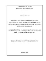 Improve the mortgaged real estate valuation at joint stock commercial bank for investment and development of viet nam – so giao dich 1 branch 