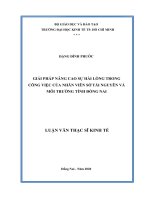 Giải pháp nâng cao sự hài lòng trong công việc của nhân viên sở tài nguyên và môi trường tỉnh đồng nai 