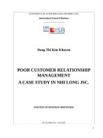 Poor customer relationship management a case study in nhi long JSC 