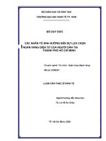 Các nhân tố ảnh hưởng đến sự lựa chọn ngân hàng điện tử của người dân tại thành phố hồ chí minh 
