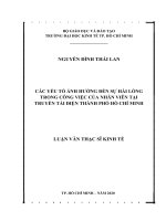 Các yếu tố ảnh hưởng đến sự hài lòng trong công việc của nhân viên tại truyền tải điện thành phố hồ chí minh 
