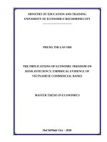 The implication of economic freedom on bank efficiency an empirical evidence of vietnamese commercial banksevidence of vietnamese commercial banks 