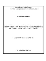 Hoàn thiện văn hóa doanh nghiệp tại công ty cổ phần sonadezi long thành 