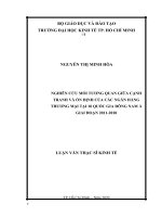 Nghiên cứu mối tương quan giữa cạnh tranh và ổn định của các ngân hàng thương mại tại 10 quốc gia đông nam á giai đoạn 2011   2018 