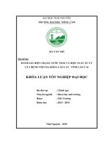 Đánh Giá Hiện Trạng Nước Thải Và Hiệu Suất Xử Lý Của Bệnh Viện Đa Khoa Lào Cai - Tỉnh Lào Cai