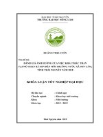 Đánh Giá Ảnh Hưởng Của Việc Khai Thác Than Tại Mỏ Than Bá Sơn Đến Môi Trường Nước Xã Sơn Cẩm
