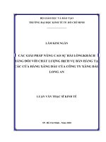 Các giải pháp nâng cao sự hài lòng khách hàng đối với chất lượng dịch vụ bán hàng tại các cửa hàng xăng dầu của công ty xăng dầu long an 