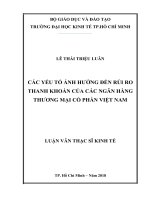 Các yếu tố ảnh hưởng đến rủi ro thanh khoản của các ngân hàng thương mại cổ phần việt nam 