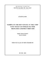 Nghiên cứu thu hút vốn đầu tư trực tiếp nước ngoài vào tỉnh quảng ninh trong bối cảnh phát triển mới  tt 
